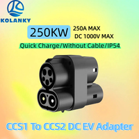 Kolanky 250kw MAX CCS1 to CCS2 DC EV Electric Vehicle Charger 250A 1000V CCS1 charger to CCS2 For EV Car Charging