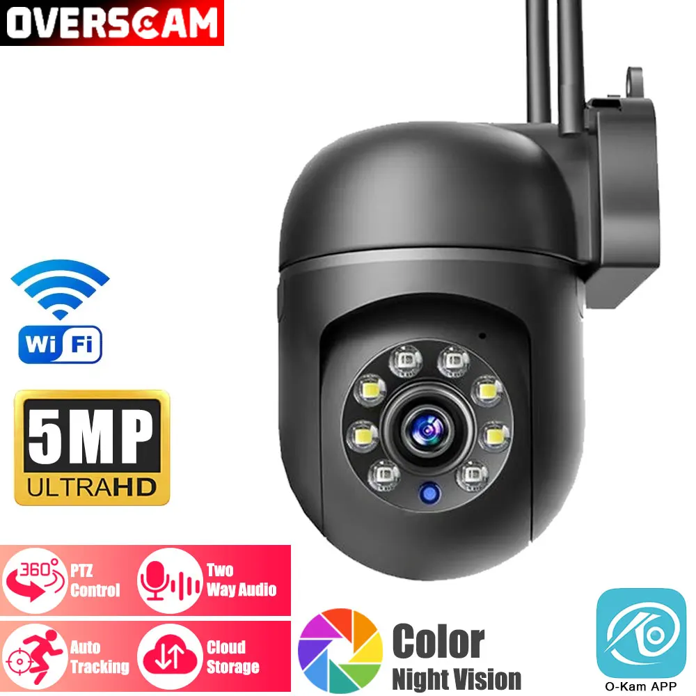 

MINI Indoor Smart Life Security Wifi PTZ Camera 5MP HD Camera Color Night Vision Motion detection Two-Way Audio Auto Tracking