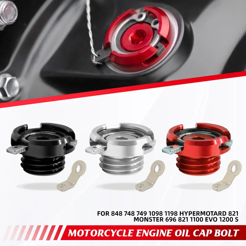 

CNC Aluminum Motorcycle Engine Oil Cap Bolt FOR DUCATI 848 748 749 1098 1198 HYPERMOTARD 821 MONSTER 696 821 1100 EVO 1200 S