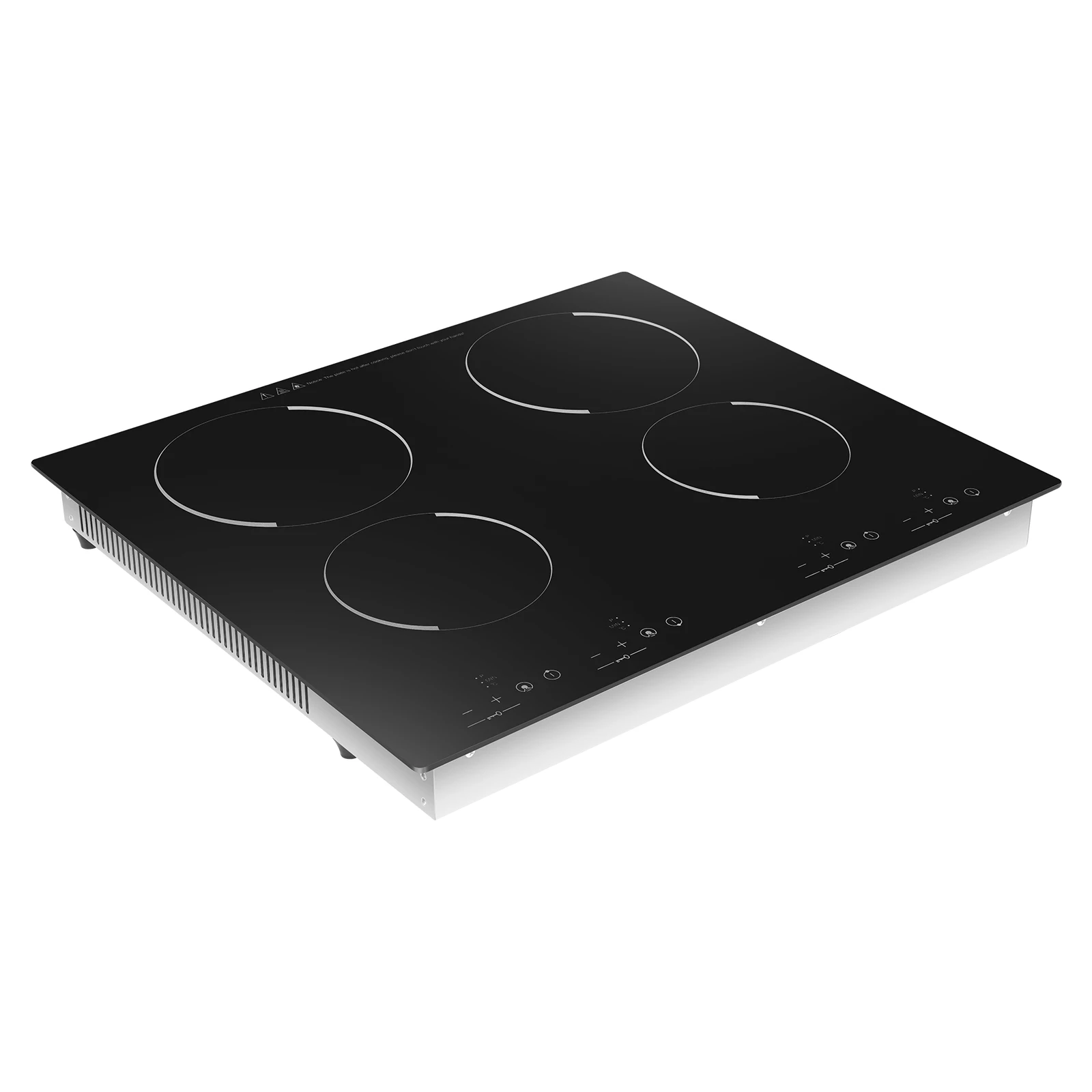 4 Burner Electric Ceramic Cooktop 110V 3000W 9 Power Levels LED Touch Display Built Countertop Dual Mount Overheat Lock Protection Far Infrared Heating Household Restaurant Cooking Range