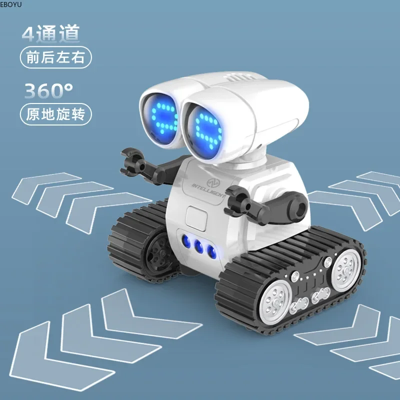 EBORUI Programming RC Robot 2.4GHz Mini Remote Control Robot Gesture LED Lights Control Omnidirectional Marching Robot Kids Toys