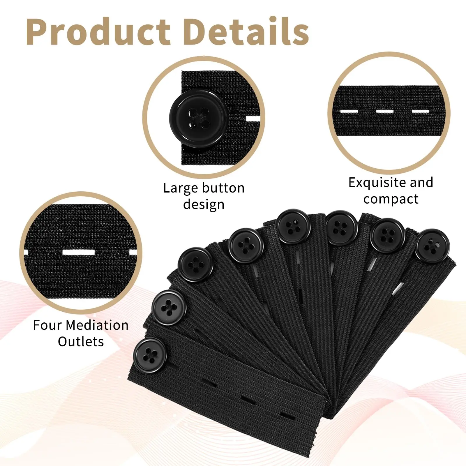 1/5PC Elastische Taille Extender Gürtel Praktische Taille Verlängerung Schnalle Für Schwangere Frauen Männer Frauen Jeans Verstellbarer Bund – Detail 4