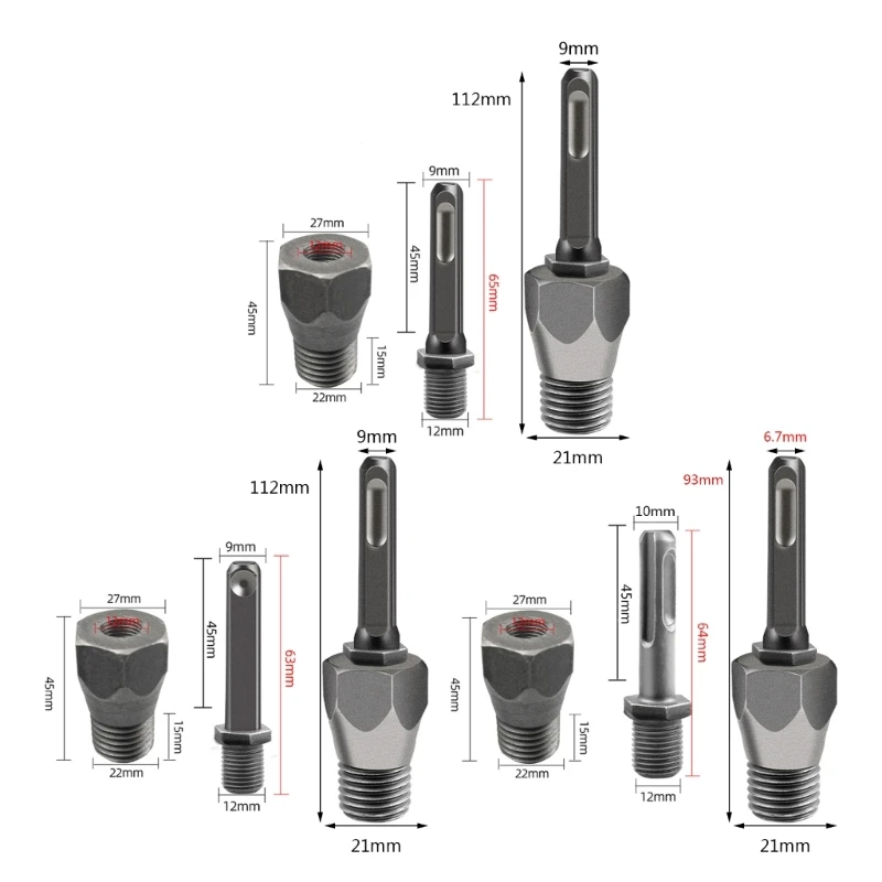 SDS Shank Arbor อะแดปเตอร์คอนกรีตหลุมเห็นค้อนเพชรบิต Dropshipping มืออาชีพ
