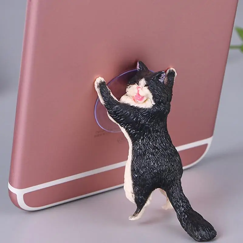 猫の形をしたユニバーサル携帯電話ホルダー,タブレット,吸盤,車のサポート,スマートフォン用の動物のデザイン
