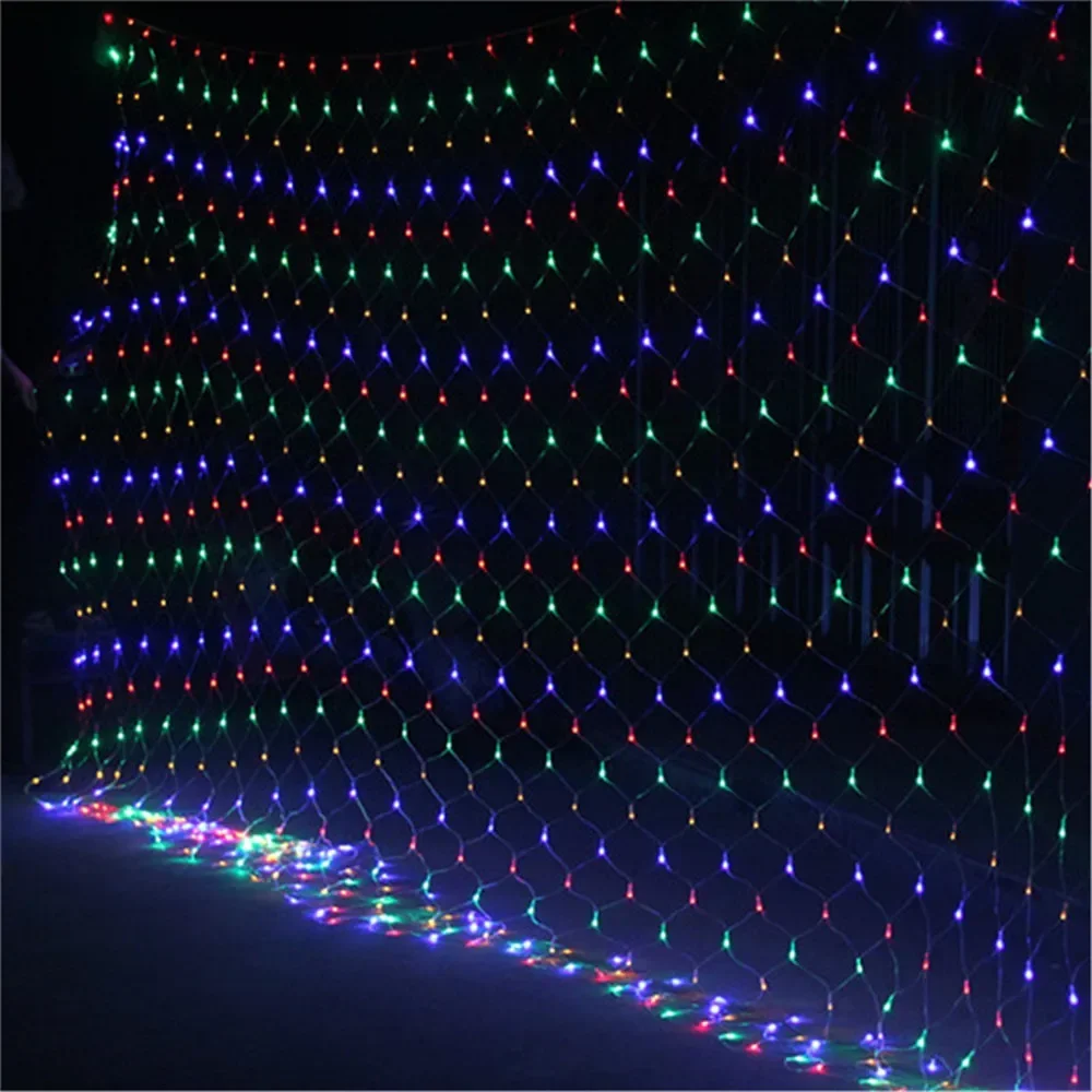 6x4M 3x3M LED Net Mesh Light Christmas Window Curtain String Light Outdoor Fairy Light Garland for Wedding Holiday Decor Lamp