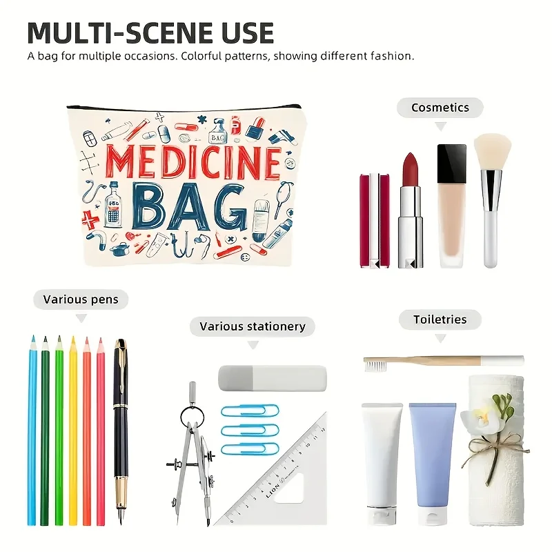 Canvas Cosmetic Travel Bag Zipper Bags Wash Poucher Pencil Case Organizer Bag Storage Women‘s Handbag Exquisite Gift for Friends
