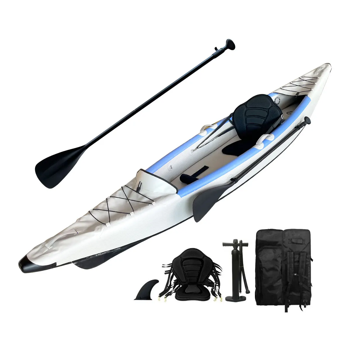 Favorite New Design Custom 2-Person Foldable Light Drop-Stitch Plastic Fishing Inflatable Kayak 3.1-4m for Lakes & Rivers - view 6