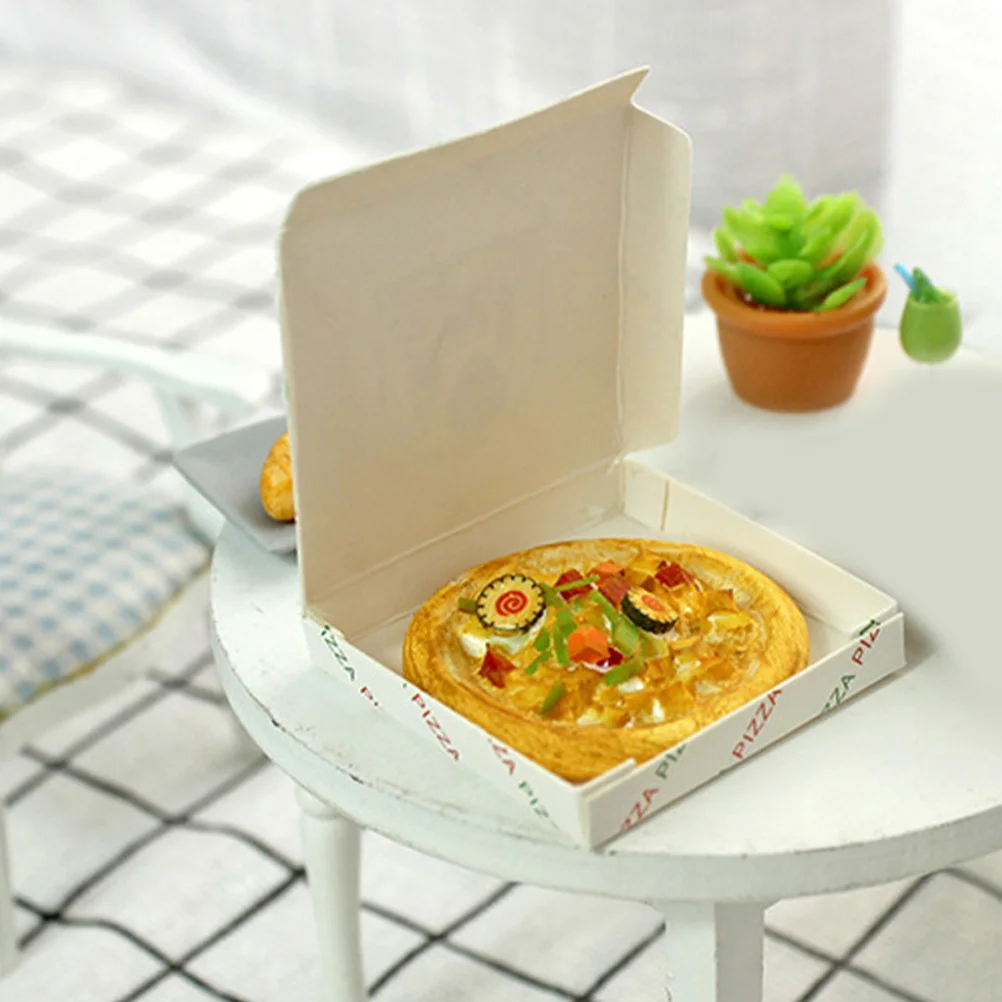 

1Set Miniature Pizza Resin Craft Realistic Ornament for Mini House Decoration DIY Dollhouse Food Photo Prop Miniature Pizza