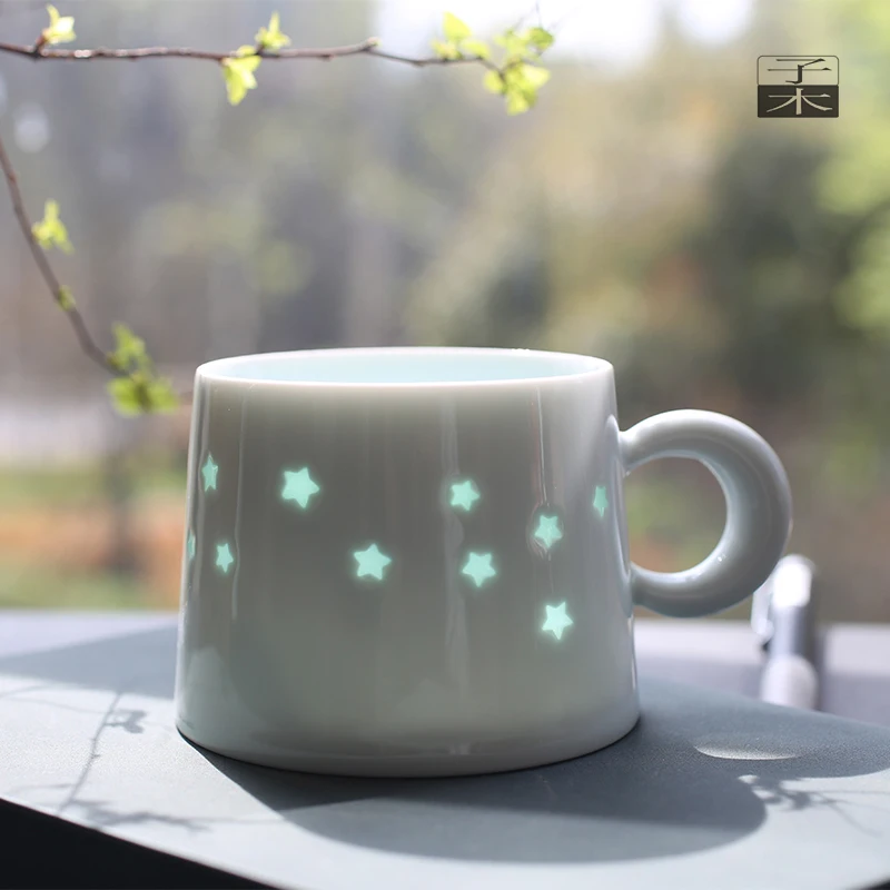 

Zimu Star Harvesting Pattern ature Chinese Sle Cerc Mugs Creative Water Cups Starry Lacape Jingdezhen Origin