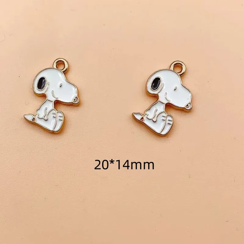 10pcs Cartoon Anime Dog Charm for Jewelry Making Enamel Necklace Bracelet Phone Pendant Diy Accessories Alloy Metal Gold Plated