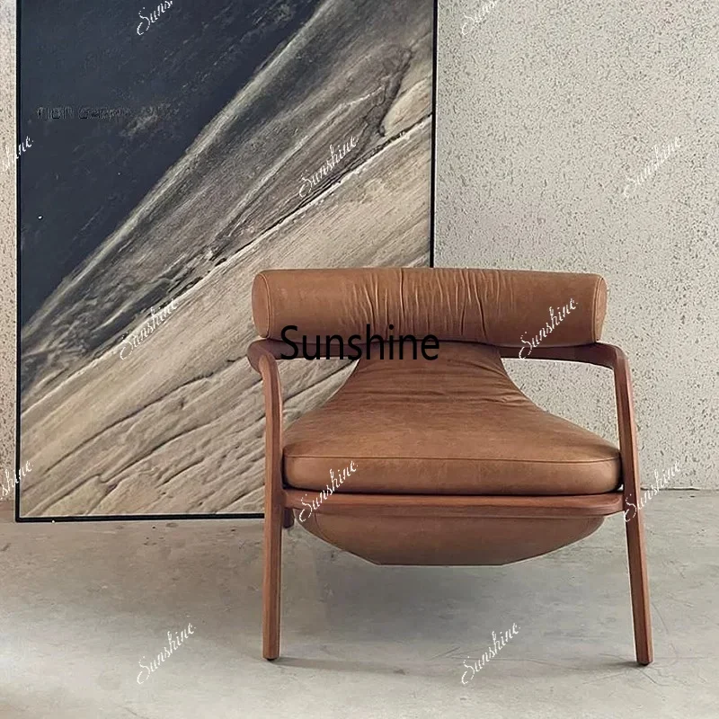 

Living room creative fishtail armchair retro solid wood meeting sofa