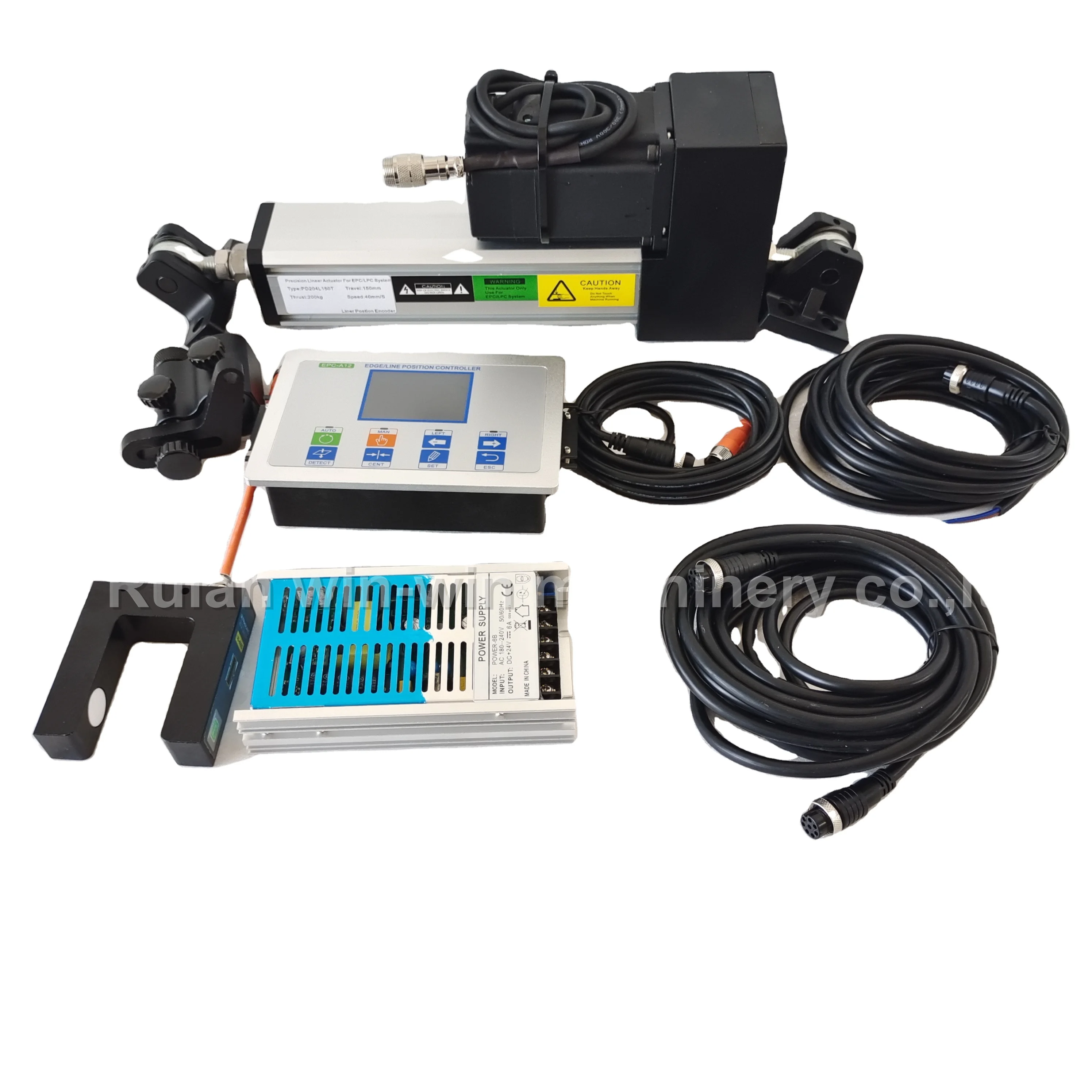 

A12 EPC Web Guide Control system US-400 Ultrasonic Sensor EPC-A12 Controller PD204L150T Servo Actuator POWER-6B Switch Power