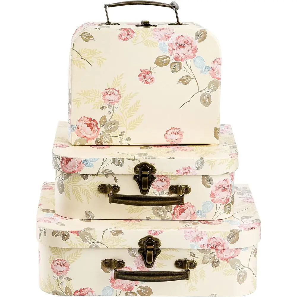 

Light Yellow Decorative Paperboard Suitcases for Photo, Home Decor, and Gifting Occasions