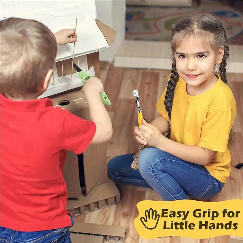 A88E-Cardboard Tools For Kids With Cutter &Tool Box, 300 PCS Cardboard Construction Kit For Family & Team Activities