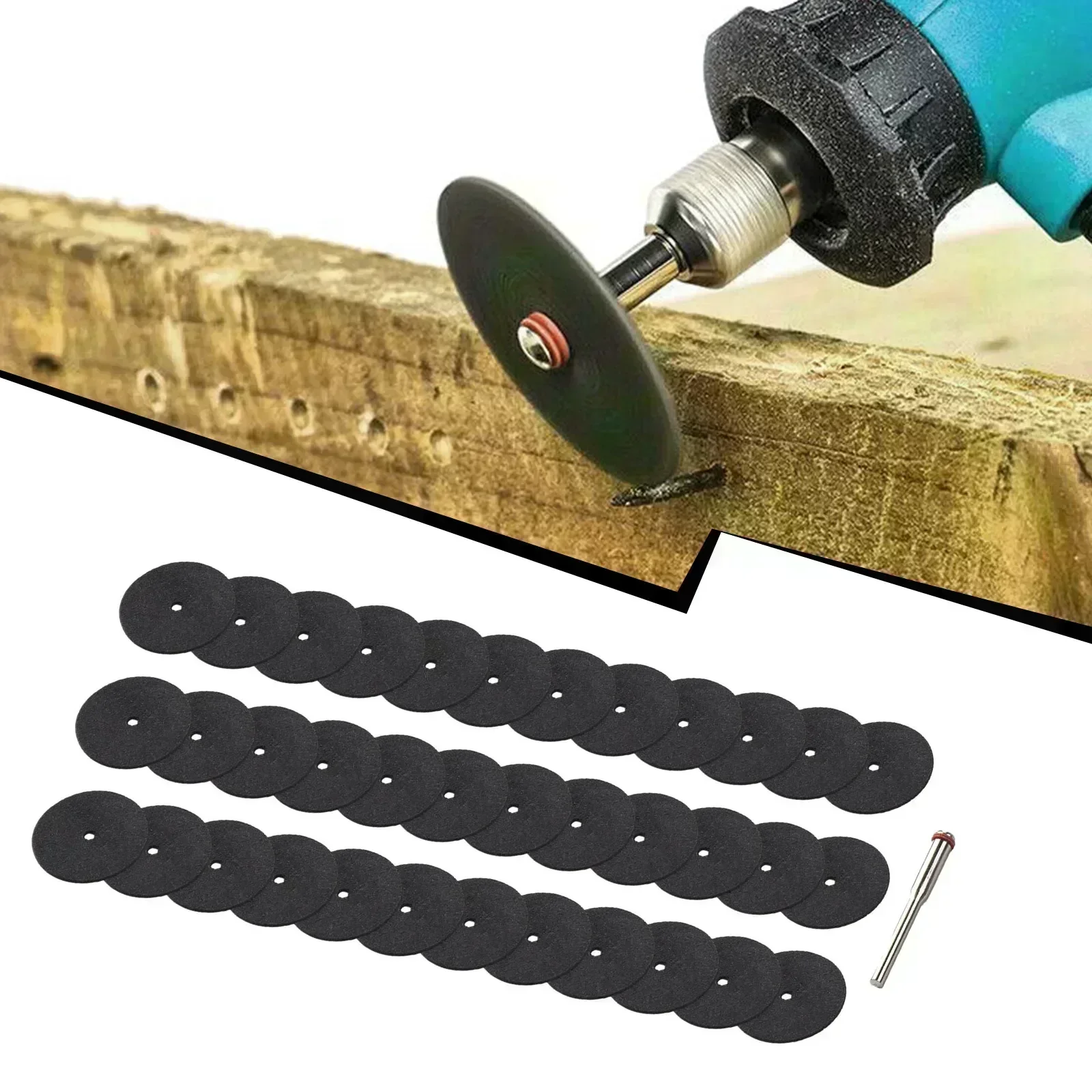 36 Pcs 24mm Resin Cutting Disc Wheel 2.35mm Connecting Rod Set For Plastic Wood Cutter Rotary Tools Grinder Accessories