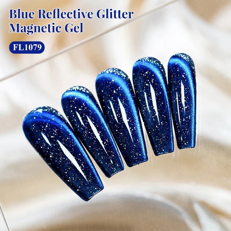 10 ml blauer, reflektierender Glitzer-Katzen-Magnetgel-Nagellack mit Glasperlen-Effekt, semi-permanenter Soak-Off-UV-Gel-Lack, Nagelzubehör – Detail 11