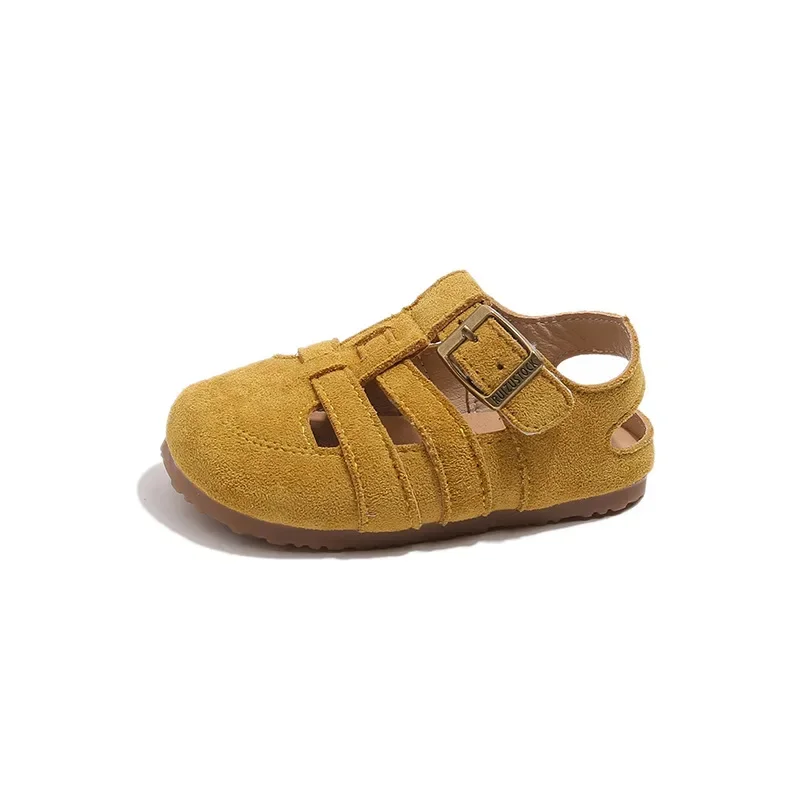 

2025 Children Sandals for Girls Boys Summer New Fashion Korean Style Soft Bottom Non-slip Versatile Chic Cut-outs Beach Shoes