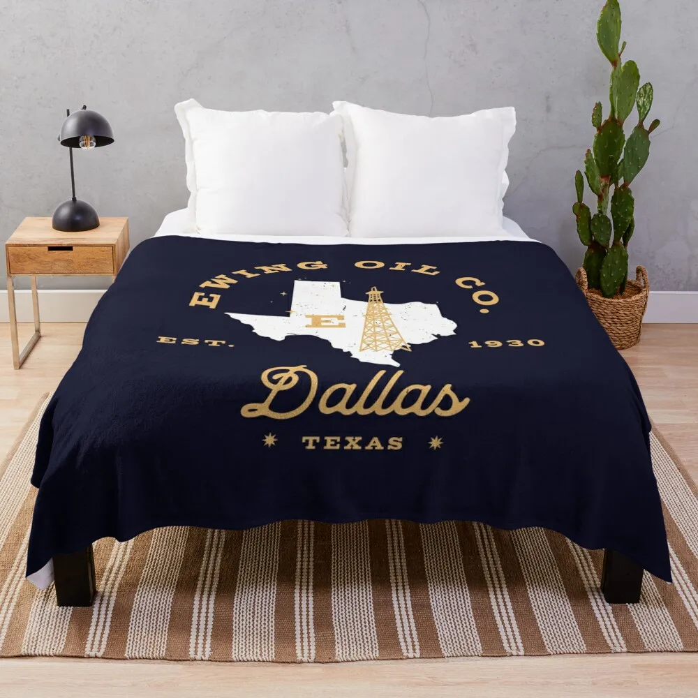 

Ewing Oil Co. Est. 1930 - Dallas, Texas Throw Blanket Travel Bed covers Cute Plaid Blankets