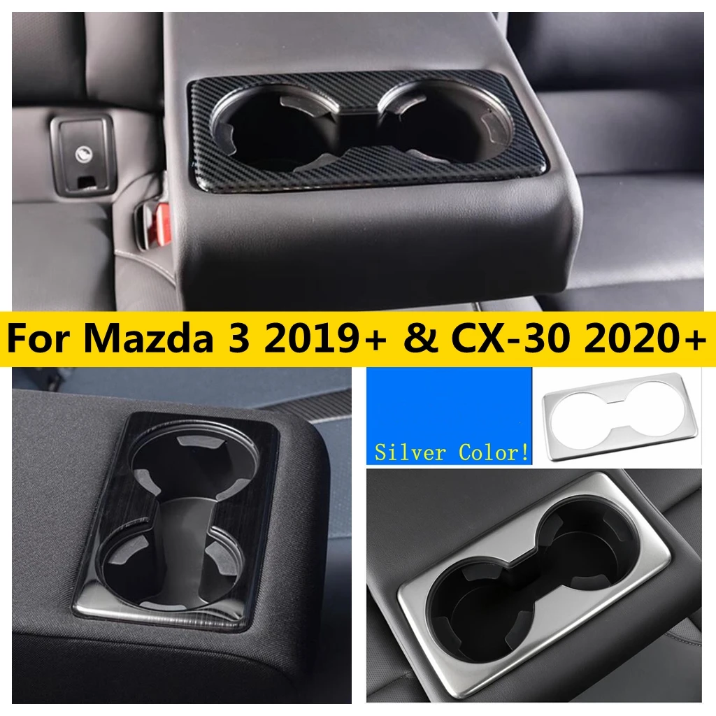 

Stainless Steel Car Seat Back Row Water Cup Holder Cover Frame Trim Sticker Accessories Fit For Mazda 3 2019 & CX-30 2020 - 2024