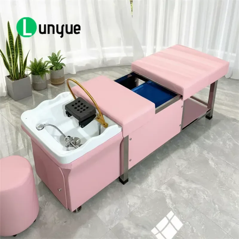 Multifunctional Modern Ductless Shampoo Bed with 90L Heated Water Tank for Commercial Hotel Spa Massage Furniture
