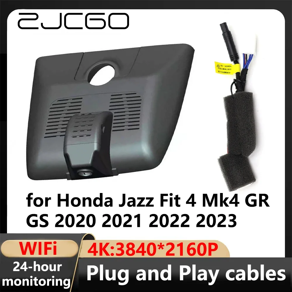

ZJCGO 4K Wifi 3840*2160 Car DVR Dash Cam Camera Video Recorder for Honda Jazz Fit 4 Mk4 GR GS 2020 2021 2022 2023