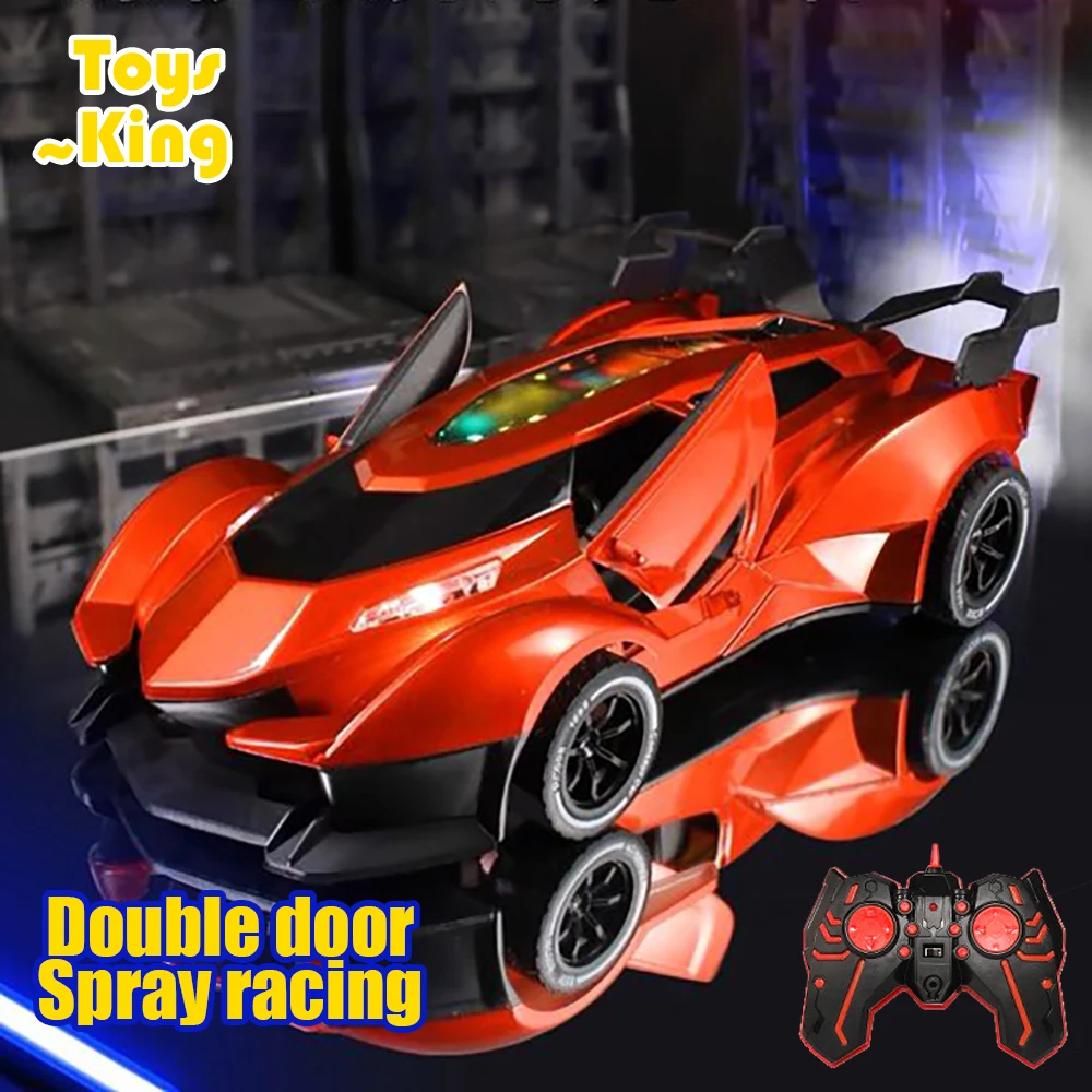 RC Cars 2.4G 4Ch Remote Control Double-Door High-Speed Car Remote Control Vehicles Drift Racing Toys with Spray Lights for Kids