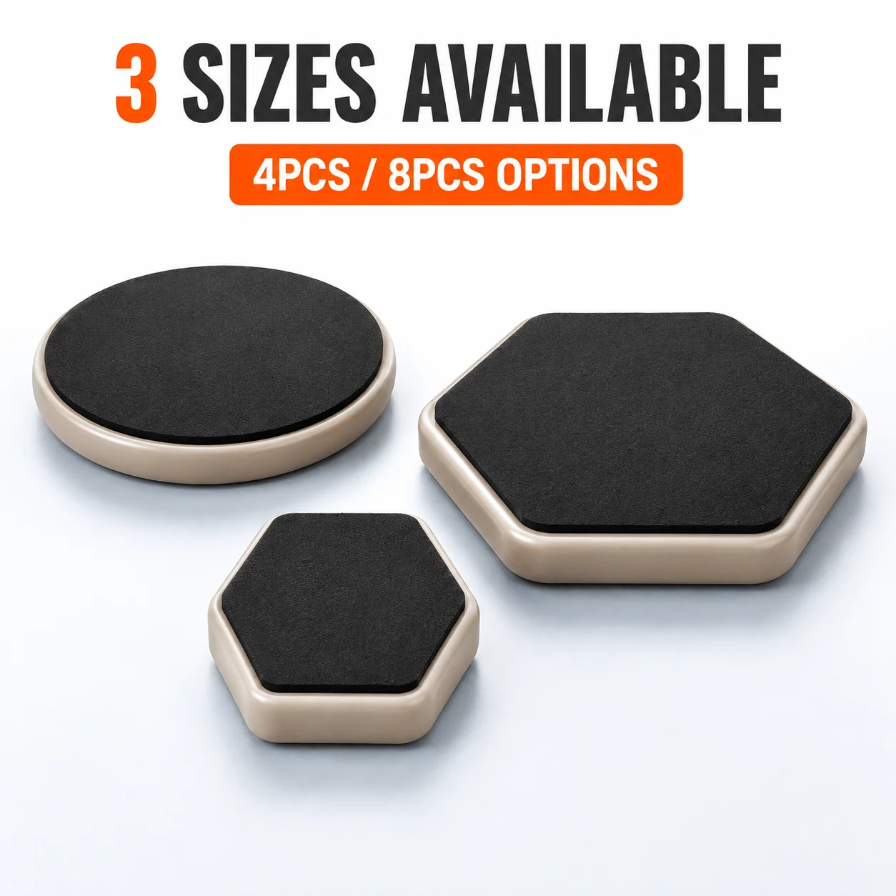 4/8Pcs Furniture Sliders, Heavy Duty Moving Gliders for Carpet, Sofa Table Leg Pads, Anti-Scratch Floor Protectors