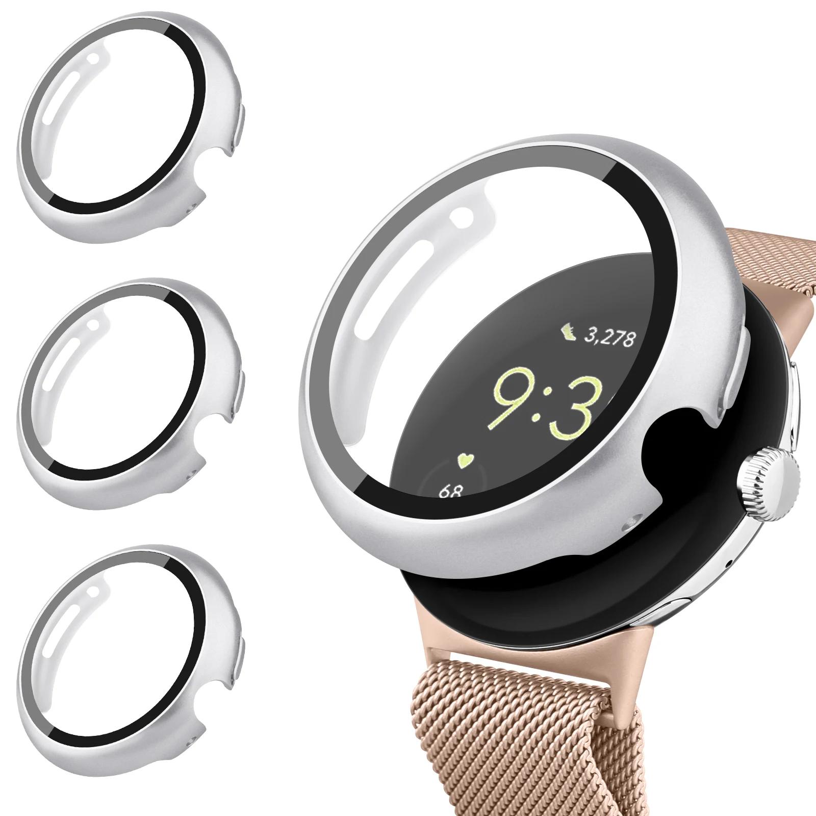 PC Glass Case For Google Pixel Watch 2 Cover Full Smart Watch Screen Protector Bumper Shell Pixel Watch Watch Case Accessories