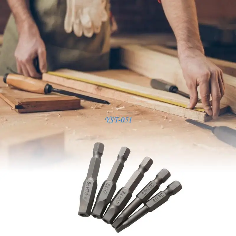 

E15A 5Pcs Square Head Driver Bit Steel Screw Driver Bits Screwdriver Bit