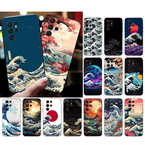 Great Wave Of Kanagawa Art Phone Case For Samsung S25 S24 S23 S22 S21 Ultra S24 S23 S22 S21 Plus S24 S21 S20 FE