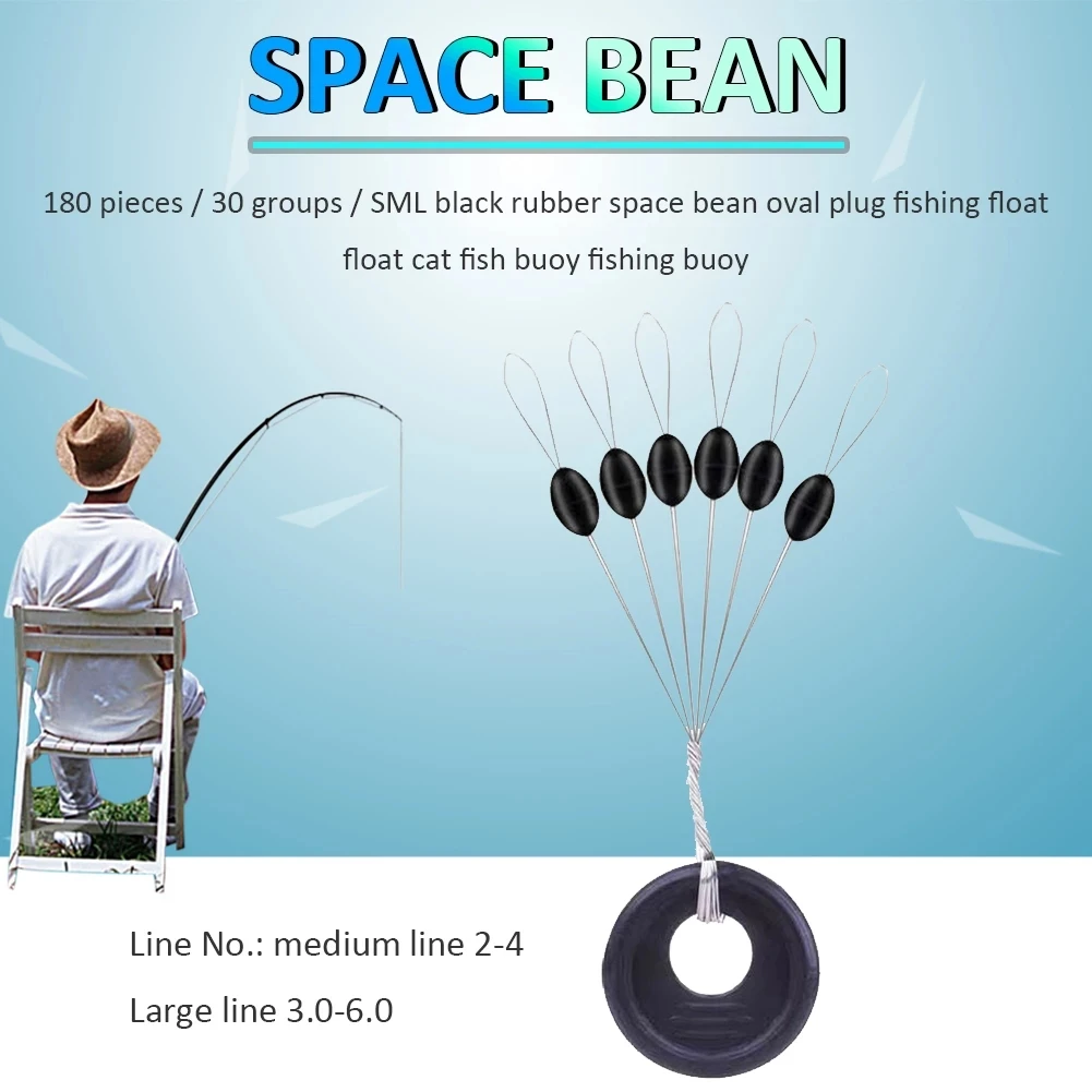 Bouchons ovales de pêche en caoutchouc noir, 600 pièces/100 enl'offre ble/lot, 402Commend S M L, flotteur pour poisson-chat