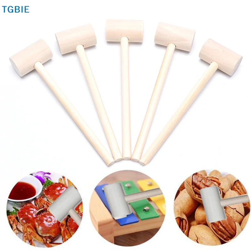 [TL]5 PCS Mini Wooden Hammer Ball Toy  Hitting Replacement Wood Mallets Toy