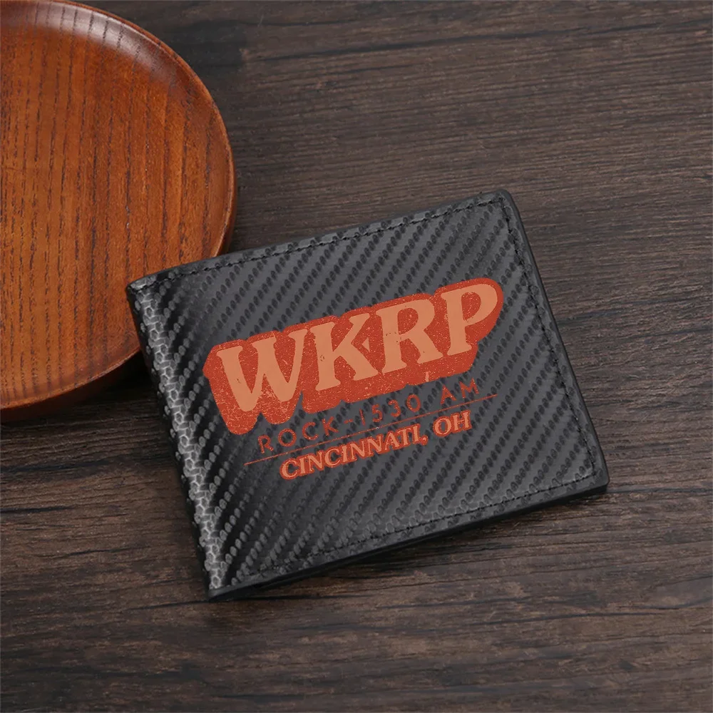 WKRP Rock Cincinnati Ohio station vintage Men's Wallets Simple Business Modern Stylish Printing Design Gifts For Father Boyfrien
