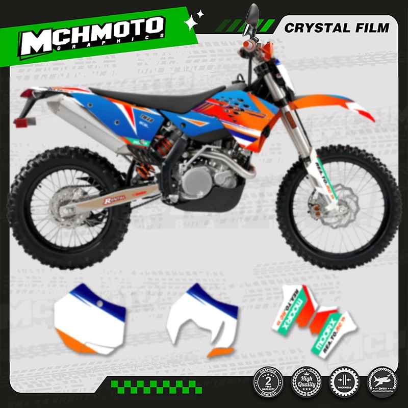 

MCHMFG Full Set Motorcycle Graphics Background Decal Sticker for KTM EXC XCW 2008 2009 2010 2011 SX SXF 2007 2008 2009 2010