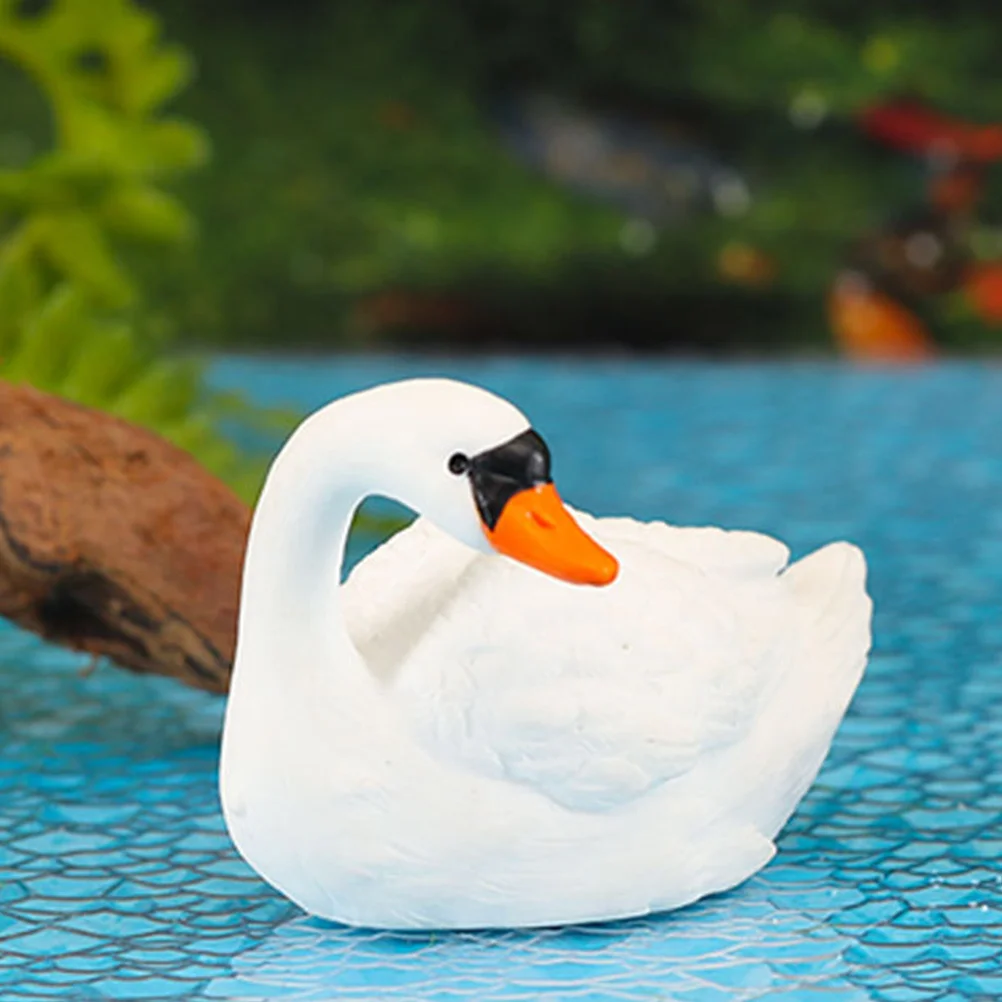 

4Pcs Cute Swan Statues Delicate Figurines for Desktop Cabinet Scene Decoration Swan Statue Garden Supplies Courtyard Accessory