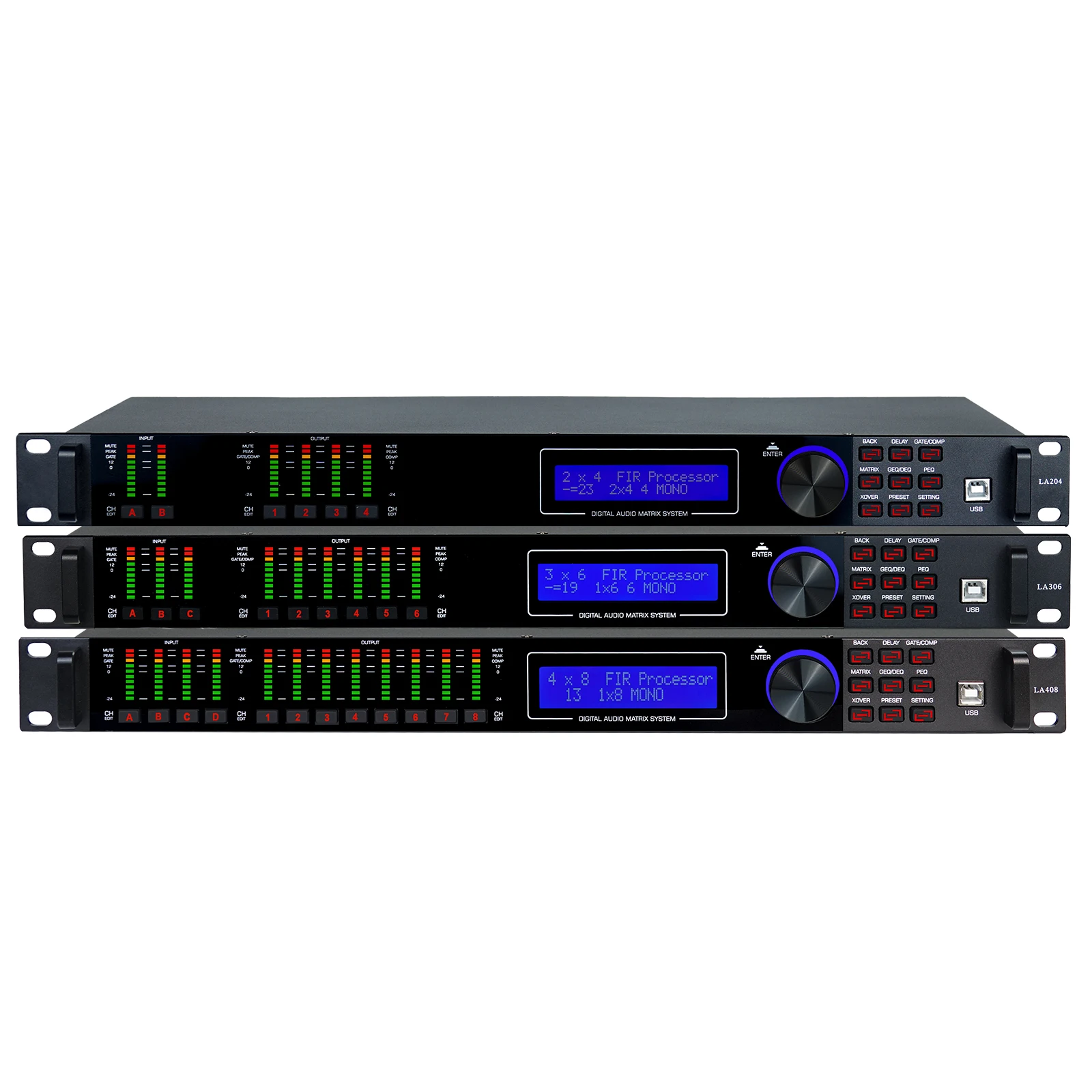 

LA408 192KHZ Sampling Rate 4 In8 Out Built-in FIR Professional Audio Speaker Management System DSP Digital Audio Processor