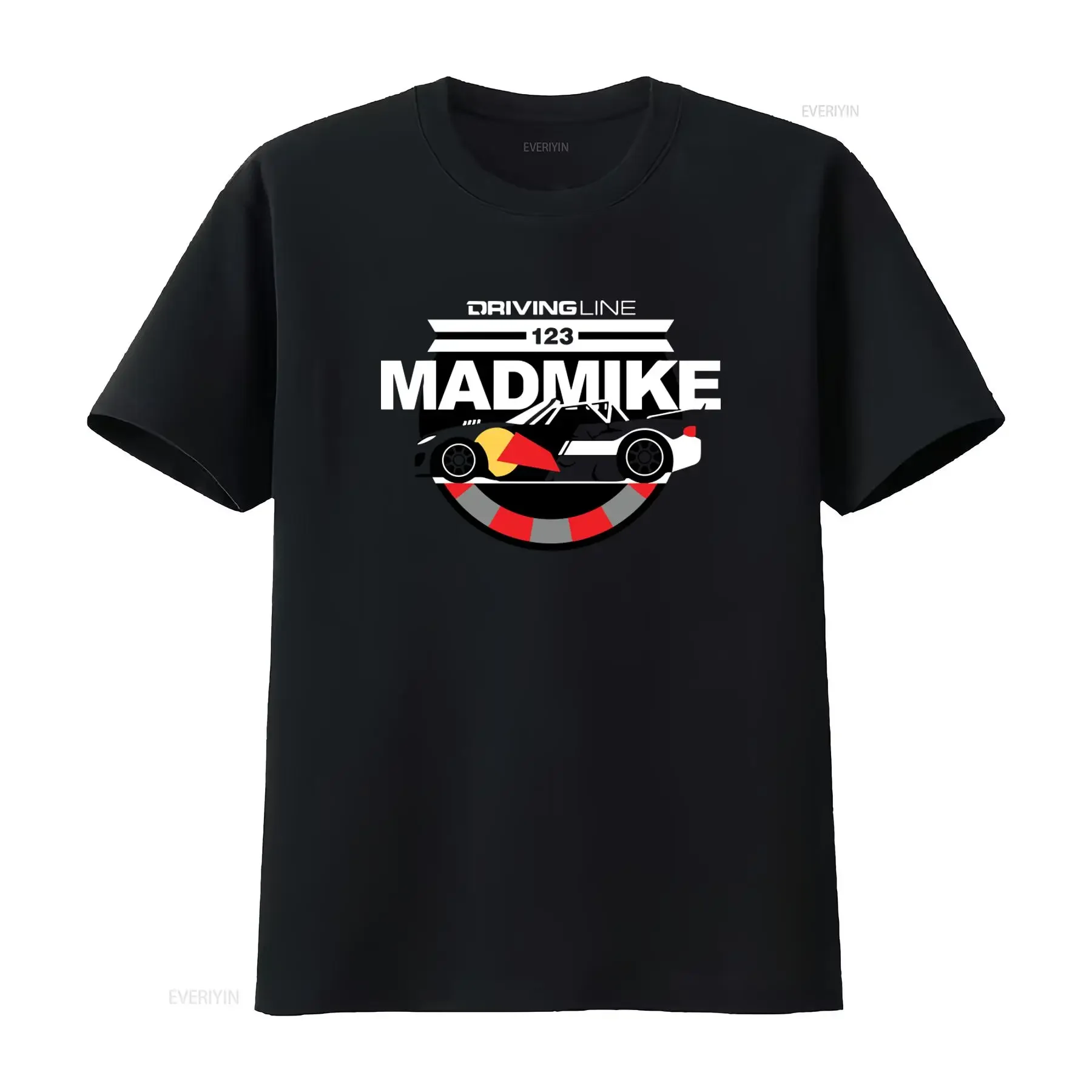 Driving Line 123 Mad Mike Stylish Car Print Men s Medium T Shirt vintage Washed streetwear homme Top For Everyday Wear Unisex