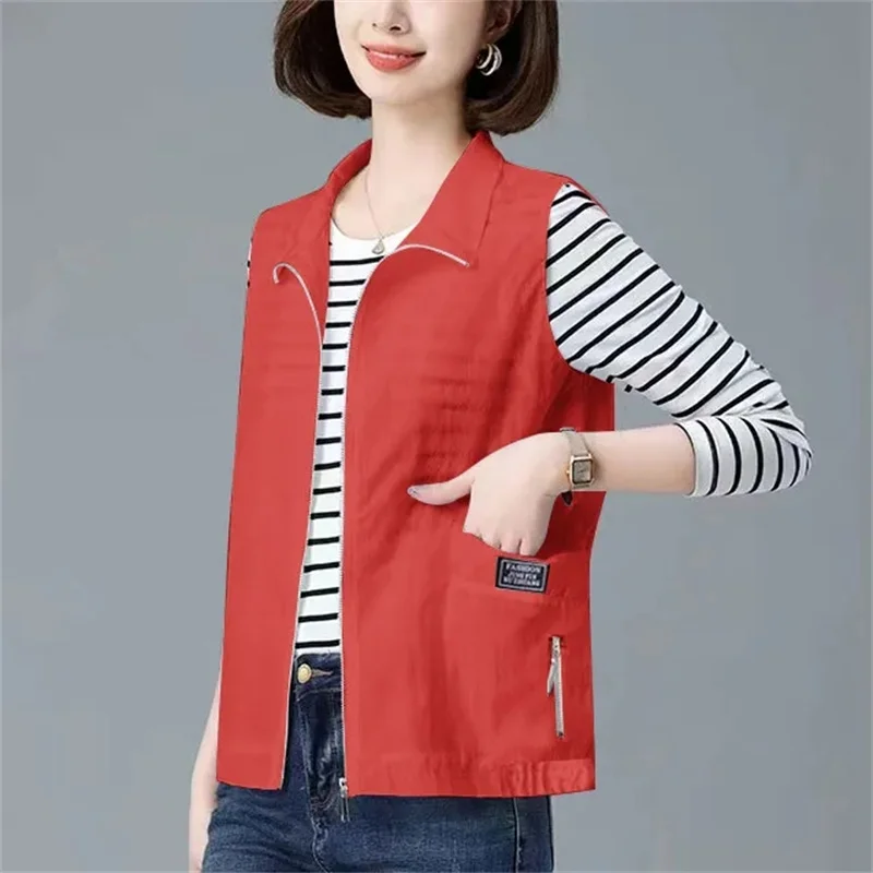 Women's Vest Sun Protection Waistcoat Thin Breathable Lined Vest Coat 2024 NEW Spring Summer Autumn Casual Jacket Female 5XL