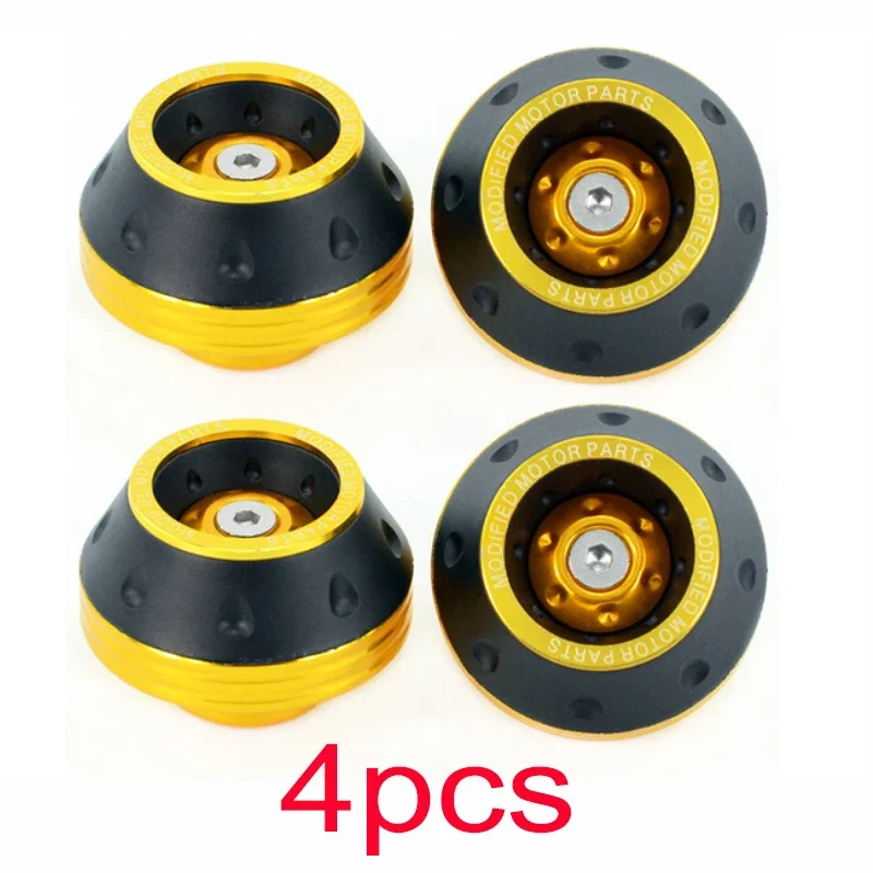 4PCS Universal Motorrad Rad Schutz Crash Pad Motorrad Crash Protektoren Legierung Motocross Fallende Gabel Slider Tassen