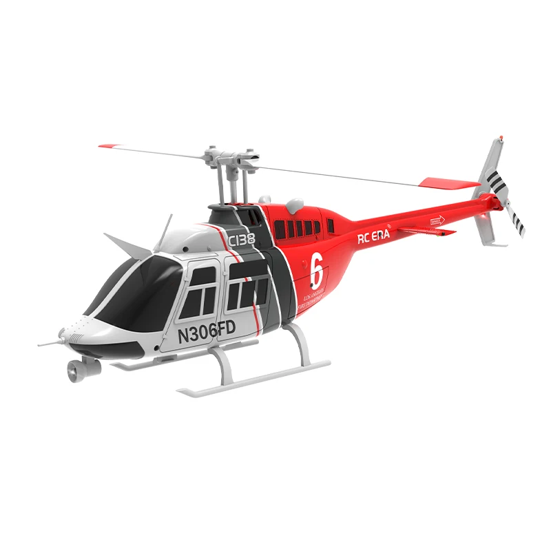 RC ERA C138 BELL206 4CH Gyro Stabilized Altitude Control Optional Optical Flow RC Helicopter Remote Control Aircraft - RTF