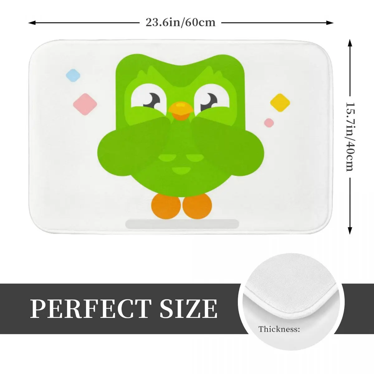 Duolingo Owl Duo Non-slip Doormat Floor Mat Sand Scraping Carpet Rug for Kitchen Entrance Home Bedroom Footpad Mats