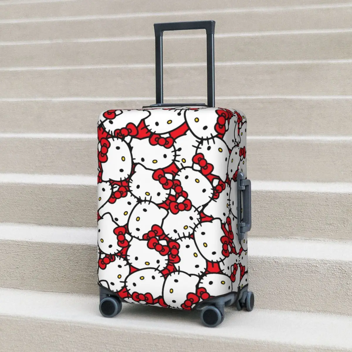 

Hello Kitty Suitcase Cover Cat Animal Doodle Cartoon Travel Holiday Practical Luggage Supplies Protection