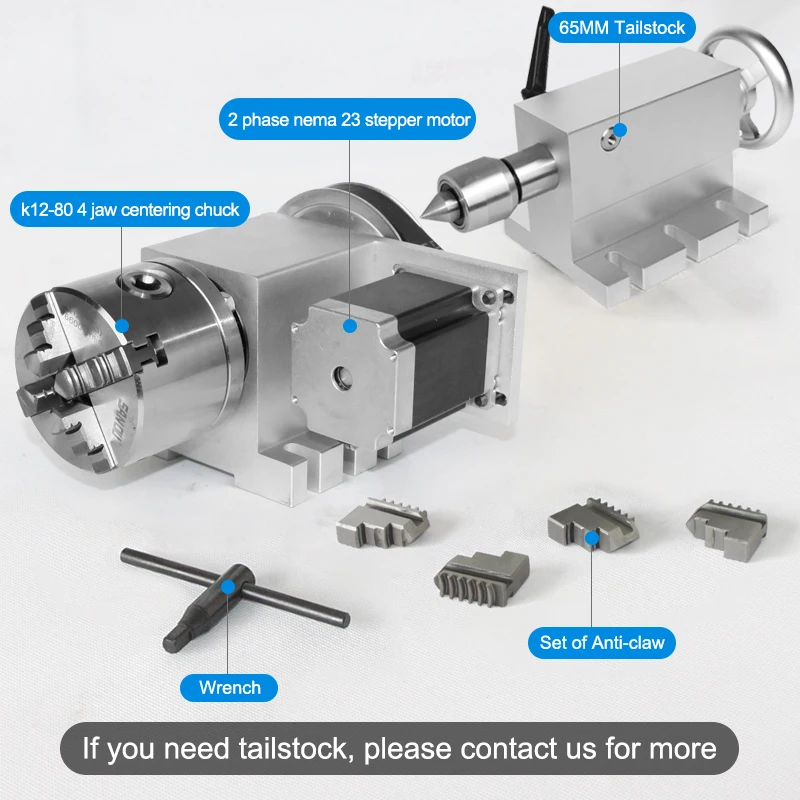 Two phase chuck motor 57 4 jaw chuck 4 axis numerical control router rotary shaft hollow shaft for numerical control router