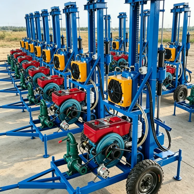 Customized Borehole Drilling Machine 150m Depth Trailer Type Portable Hydraulic Water Well Rig for Farm Garden