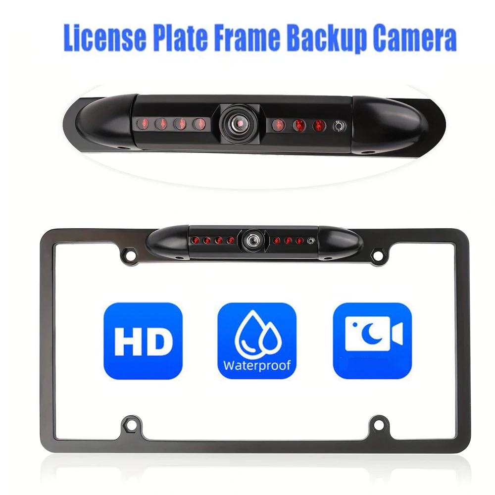 

Bileeko Metal License Plate Frame Backup 170° Camera with 8 IR LEDs Waterproof