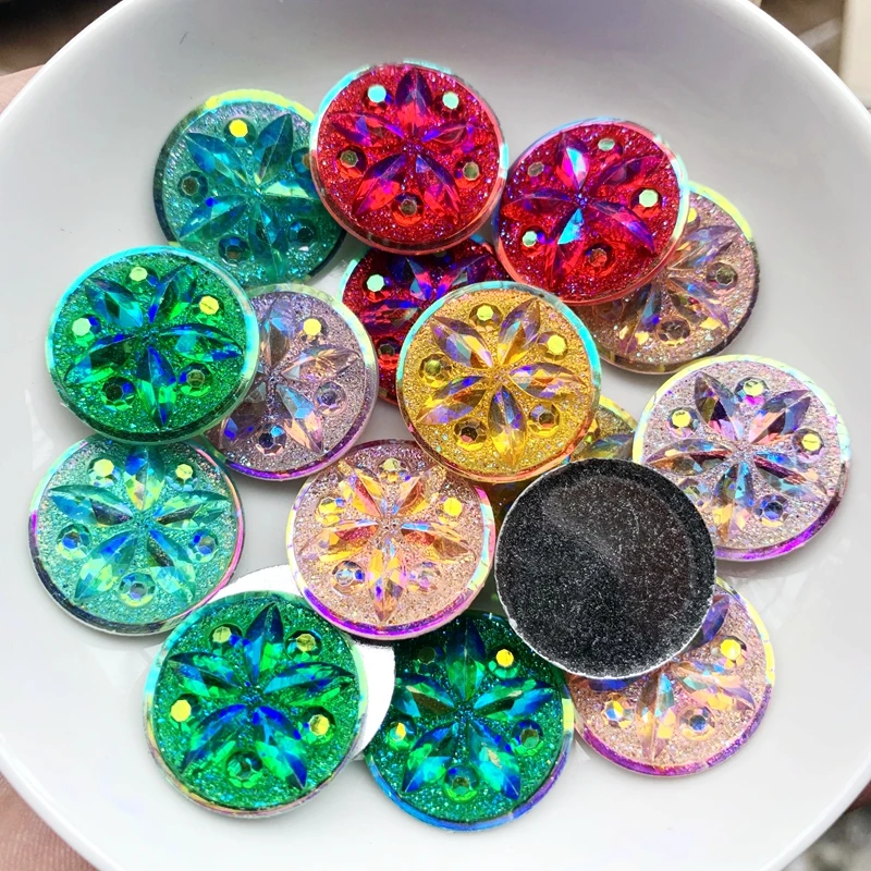 20mm Round Rhinestone resin DIY jewelry making rhinestone applique  scrapbooking Various styles are available for selection