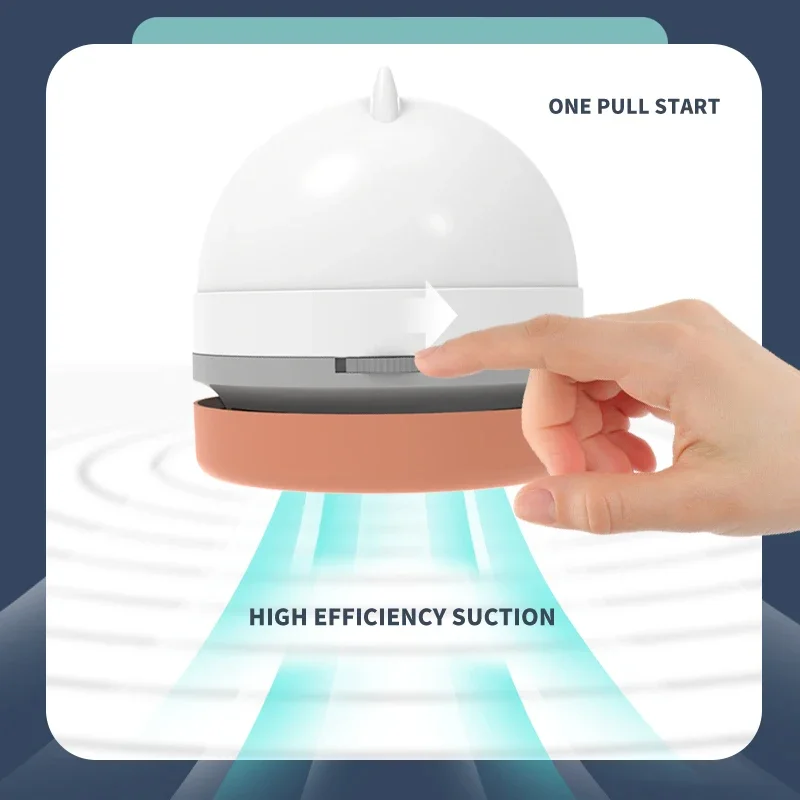 Mini Desktop Vacuum Cleaner Automatic Portable Small Rubber Confetti Computer Table Sweeper Office Student Pencil Crumbs Brush