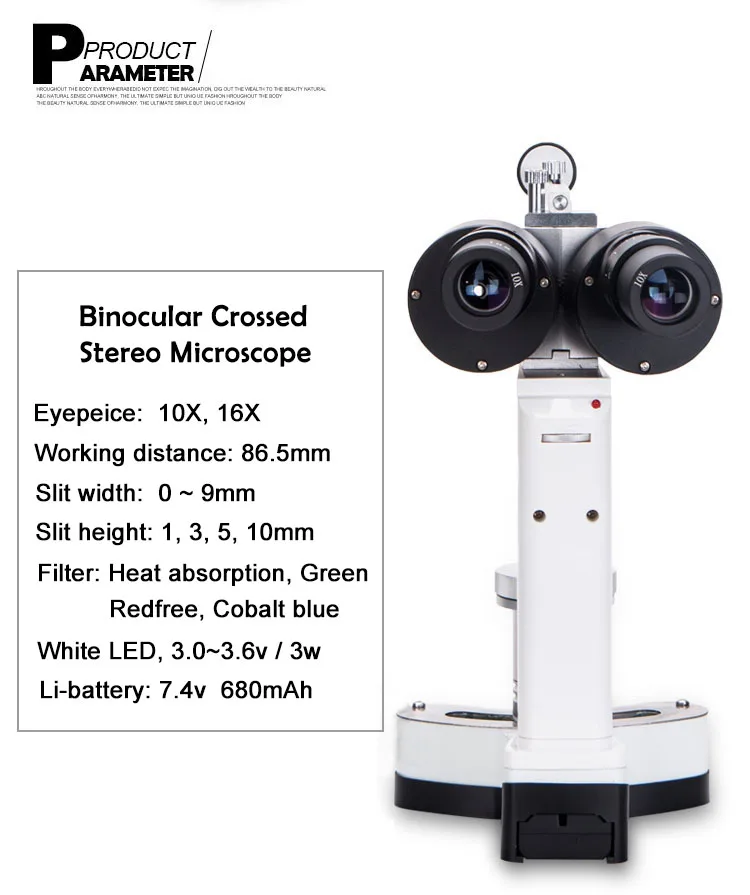 Ophthalmic Examination Equipment With Adaptor Veterinary Portable Slit Lamp - Image 5