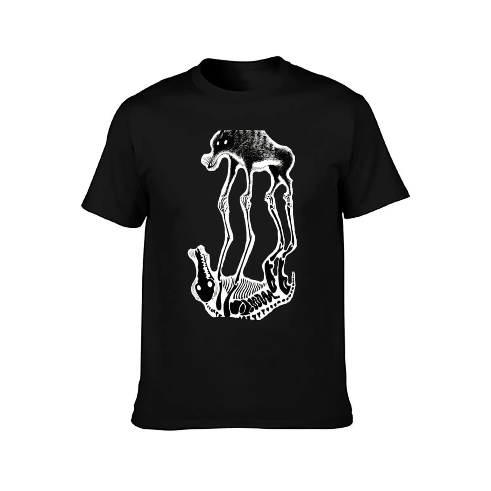 The Skinwalker T-Shirt, Summer Casual Cotton Tee, Oversized Streetwear Tops, Vintage Graphic Print, Loose Fit Short Sleeve