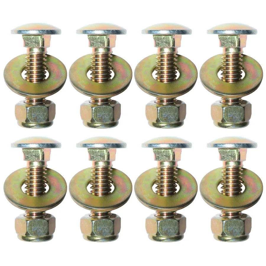 Bulloni per carrello da 5 16" x 1" per galvanizzazione del colore del collo quadrato con dado di bloccaggio in nylon e kit di assortimento di rondelle di grandi dimensioniCarbon